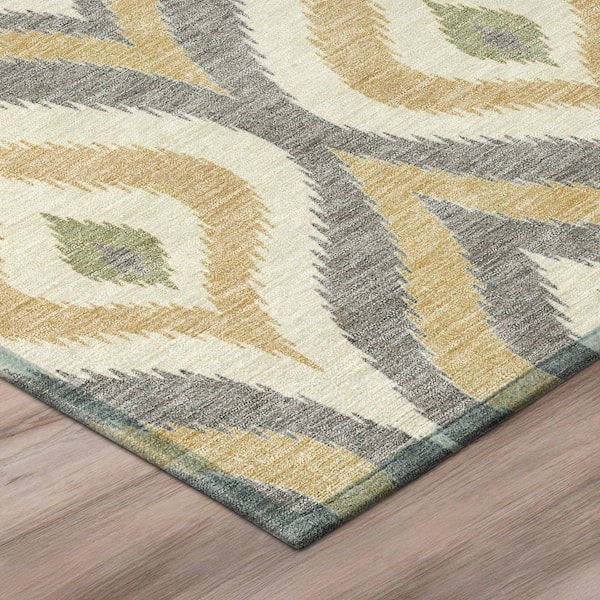 Chantille Machine Washable Indoor/Outdoor Abstract ACN3068 Gold 3 ft. x 4 ft. Area Rug