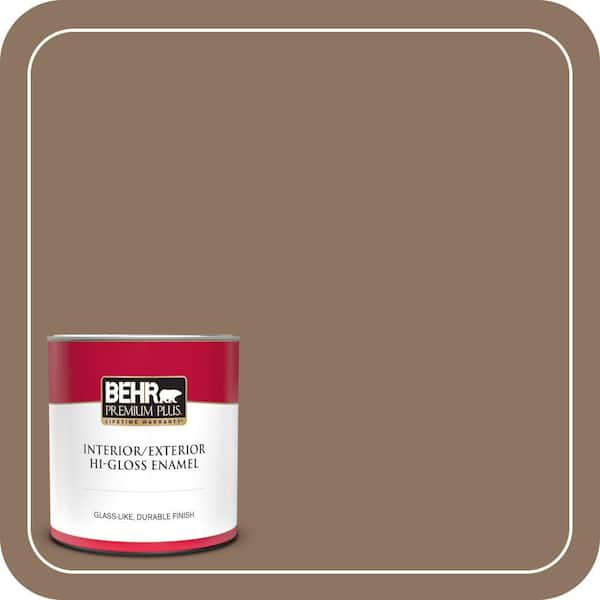 BEHR PREMIUM PLUS 1 qt. #700D-6 Belgian Sweet Hi-Gloss Enamel Interior/Exterior Paint & Primer