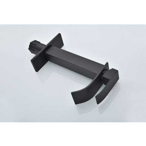 Matte Black Stainless Steel Waterfall Spout Single Handle Bathroom Faucet