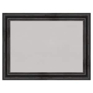 Rustic Pine Black Wood Framed Grey Corkboard 33 in. x 25 in. Bulletin Board Memo Board
