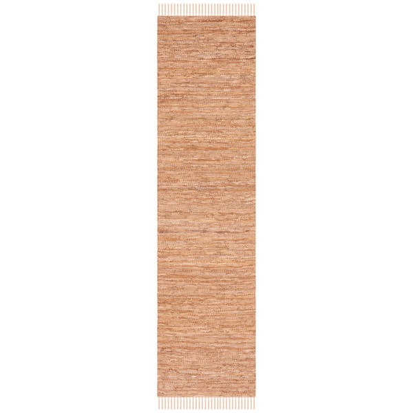 Vintage Leather 2 ft. x 9 ft. Light Gold Solid Marle Runner Rug