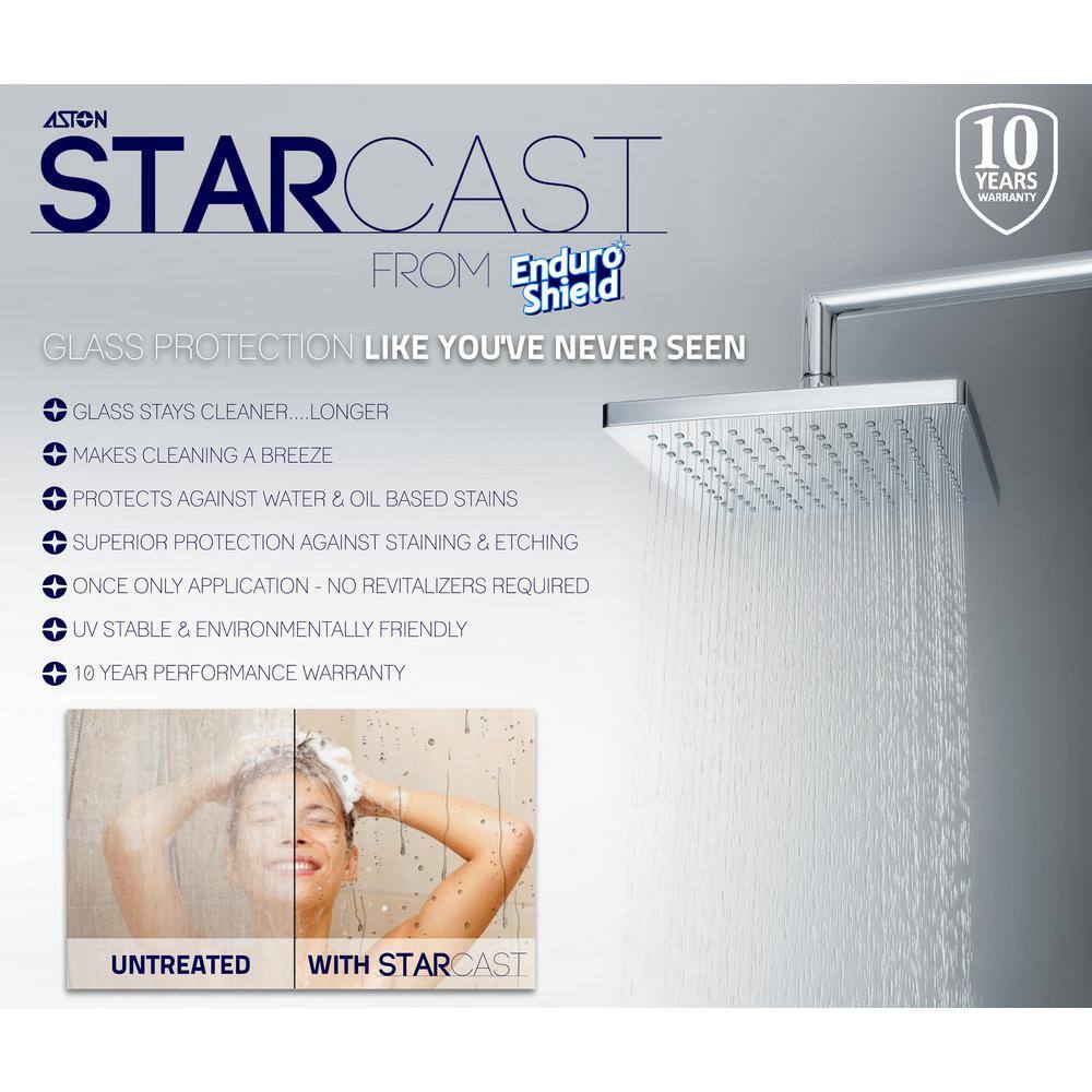 Coraline XL Frameless Clear Glass Sliding Shower Enclosure with Brushed Gold Finish
