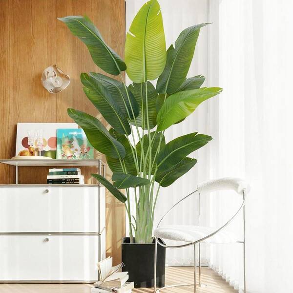 6.6 ft. Artificial Bird of Paradise Tree in Pot with 15-Trunks