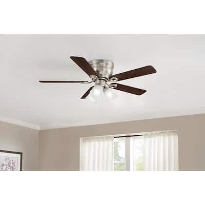Hampton Bay Clarkston II 44 in. LED Indoor Brushed Nickel Ceiling Fan with Light Kit SW18030 BN