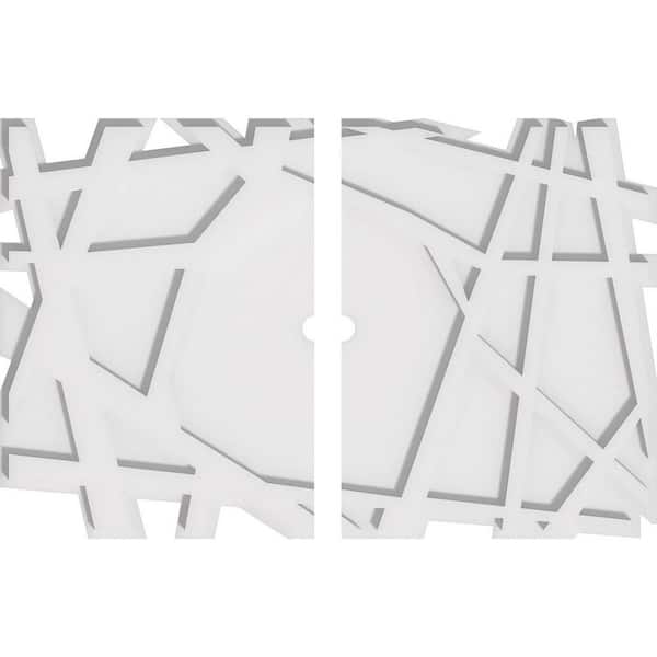 Ekena Millwork 24 in. W x 16 in. H x 1 in. ID x 1 in. P Novo Architectural Grade PVC Contemporary Ceiling Medallion (2-Piece)