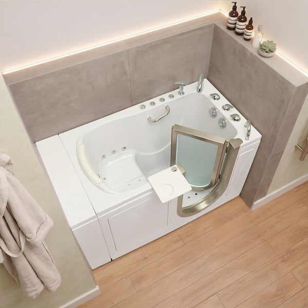 Ella Elite 52 in. Acrylic Whirlpool and Air Bath Walk-In Bathtub