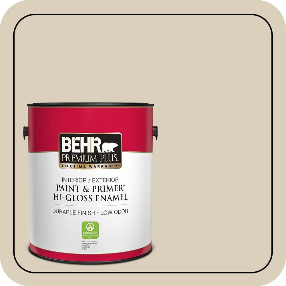BEHR PREMIUM PLUS 1 gal. #MQ3-15 Bell Tower Hi-Gloss Enamel Interior ...