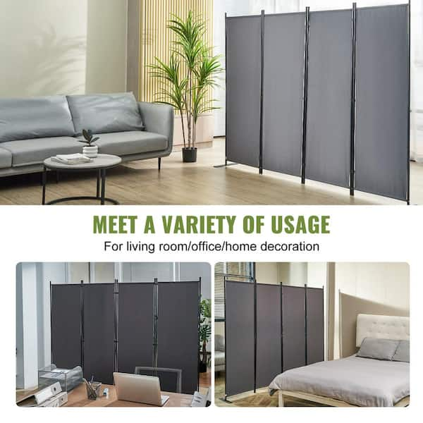 VEVOR 4-Panel Room Divider 5.6 ft. Fabric Partition Room Dividers