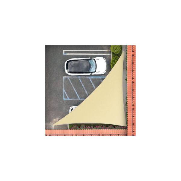 E&K Beige Rectangle Sun Shade Sail - Heavy Duty HDPE, UV Protection, 18x22ft
