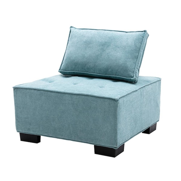 Jushua Mint Green Morden Polyester Arm Chair Living Room Ottoman Lazy Chair