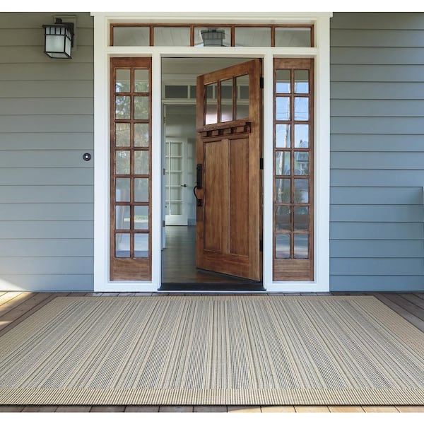 Monaco Bowline Cocoa Natural-Ivory 4 ft. x 5 ft. Indoor/Outdoor Area Rug
