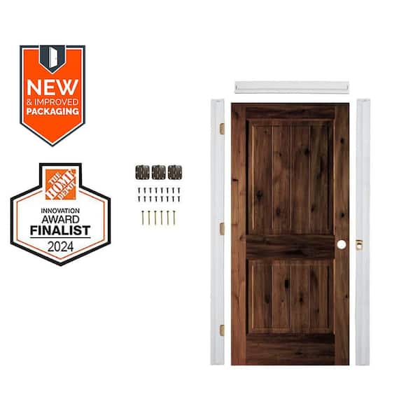 Krosswood Doors 36in.x80in. Alder Square Top Left-Hand Red