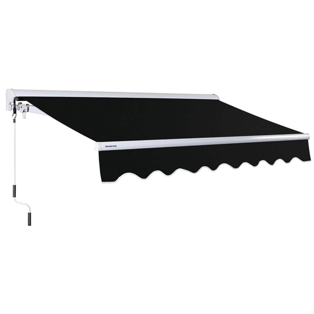 Advaning 12 Ft Luxury Series Semi Cassette Manual Retractable Patio Awning Black 10 Ft 4920