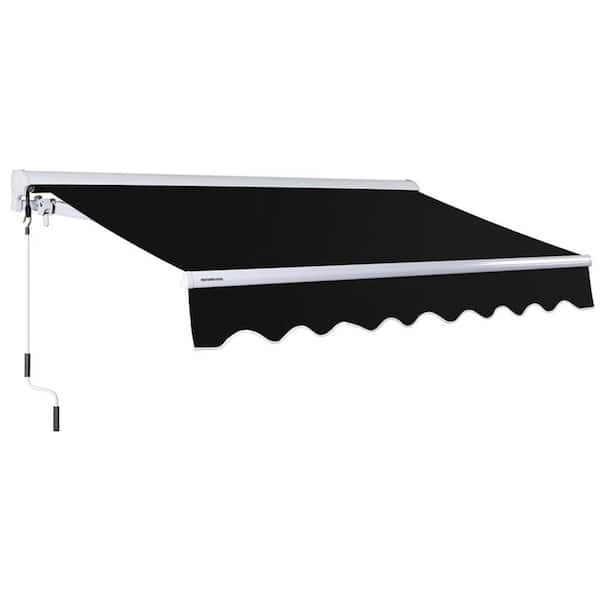 Advaning 12 ft. Luxury Series Semi-Cassette Manual Retractable Patio Awning, Black (10 ft. Projection)