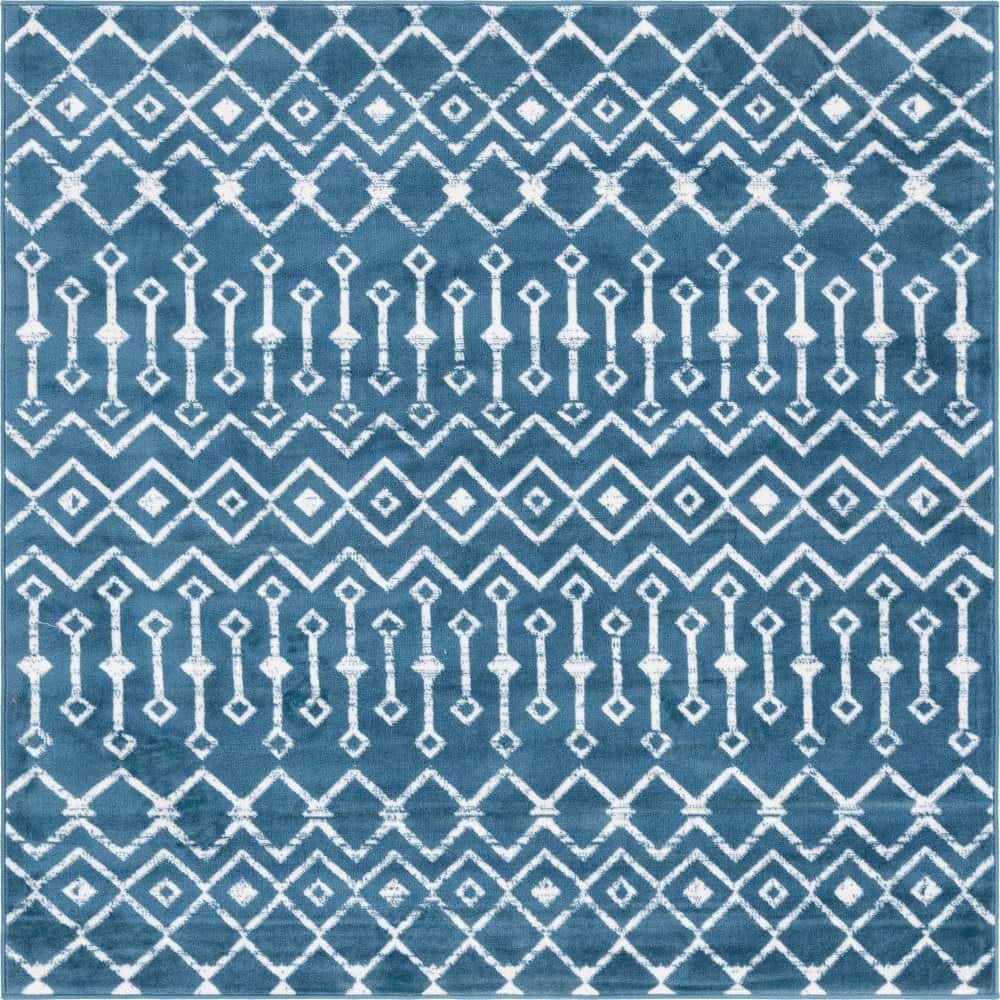 Moroccan Trellis Mamounia Blue 6 ft. x 6 ft. Area Rug price history on PriceWatchPro
