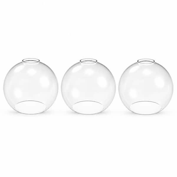 6 in. Height 3-Pack Clear Globe Glass 1 in. Fitter Width Vanity Pendant Flush Mount Light Shade