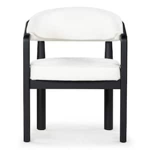 Peggy Ivory/Black 19.3 in. Wood Dining Chair