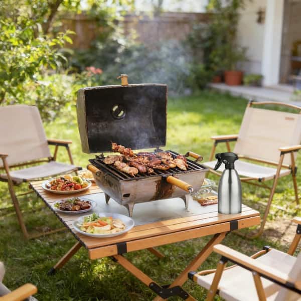 17 fl oz Stainless Steel Olive Oil Sprayer Seasoning Kitchenware Tools for BBQ, Cooking, Frying and Grilling, Silver