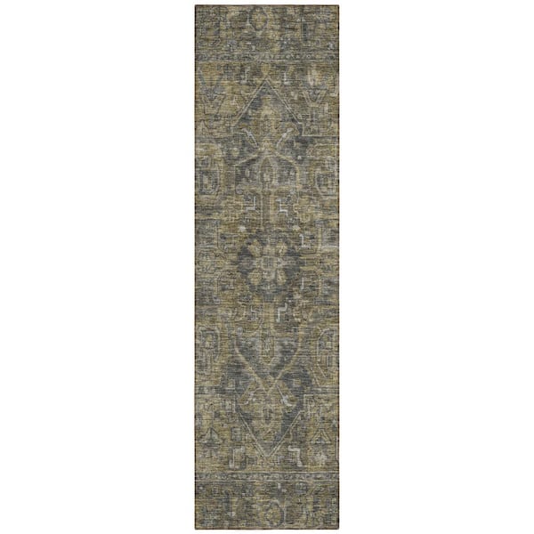 Addison Rugs Chantille ACN571 Chocolate 2 ft. 3 in. x 7 ft. 6 in. Machine Washable Indoor/Outdoor Geometric Runner Rug
