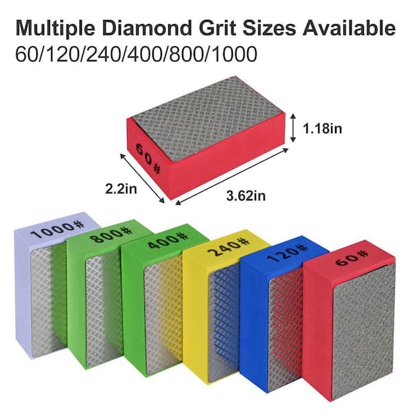 Angel Sar 6-Pieces Diamond Hand Polishing Pads, Tile Polishing
