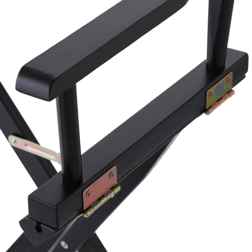 Sleek Black 18" Director's Chair with Foldable Hardwood Frame
