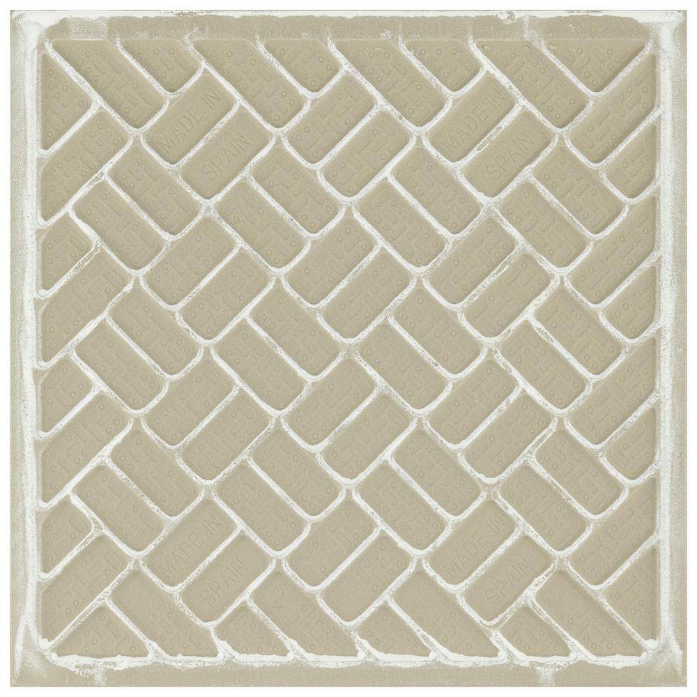 Arte 10" x 10" Blue and White Porcelain Patterned Tile