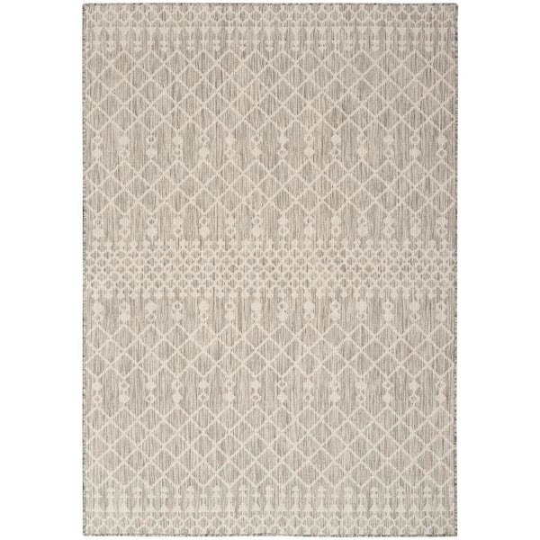 Nourison Positano Light Grey 7 ft. x 10 ft. Moroccan Contemporary Area Rug