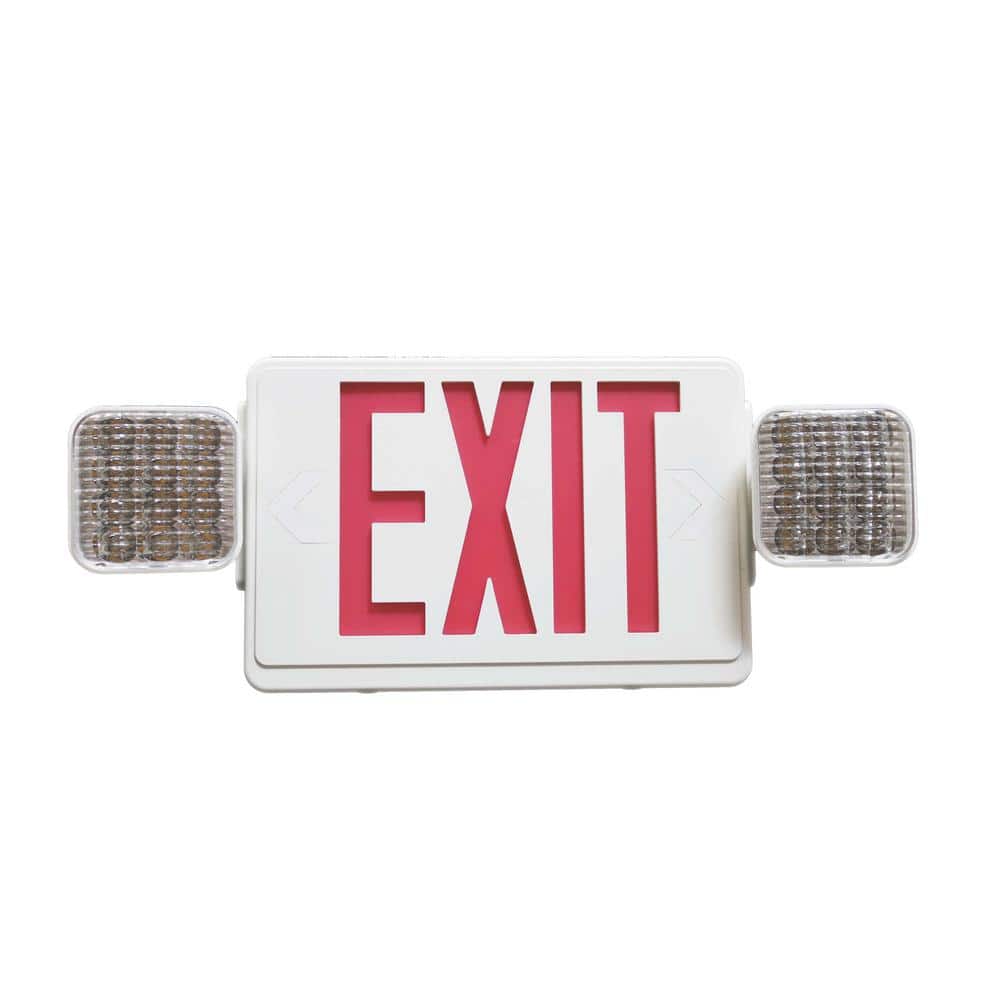 Combo 2.4-Watt Equivalent Integrated LED White Remote Head Capable Exit Sig