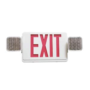 Combo 2.4-Watt Equivalent Integrated LED Gray Remote Head Capable Exit Sign and Emergency Light with 9.6-Volt Battery