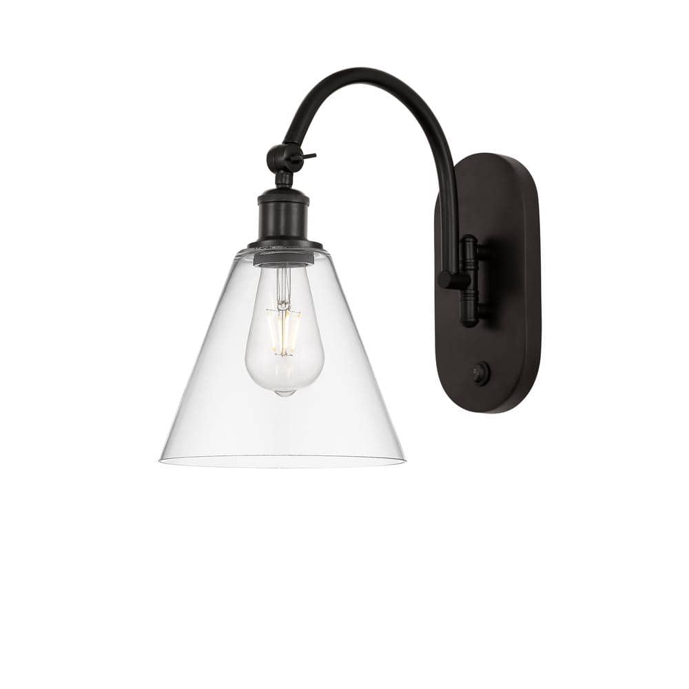 Berkshire 1-Light Oil Rubbed Bronze, Clear Wall Sconce with Clear Glass Shade price history on PriceWatchPro