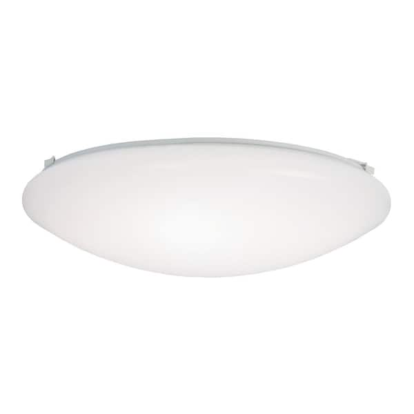 Metalux FM 15 in. White Round Integrated LED Flush Mount Light with Selectable Color Temperature (3000K-5000K)