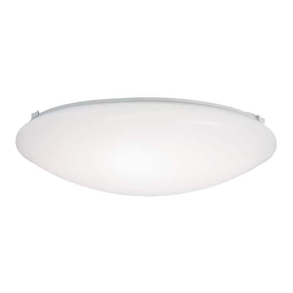 Metalux FM 19 in. White Round Integrated LED Flush Mount Light with Selectable Color Temperature (3000K-5000K)