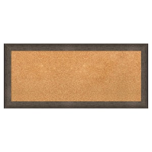 Dappled Light Bronze Narrow Wood Framed Natural Corkboard 33 in. x 15 in. Bulletin Board Memo Board