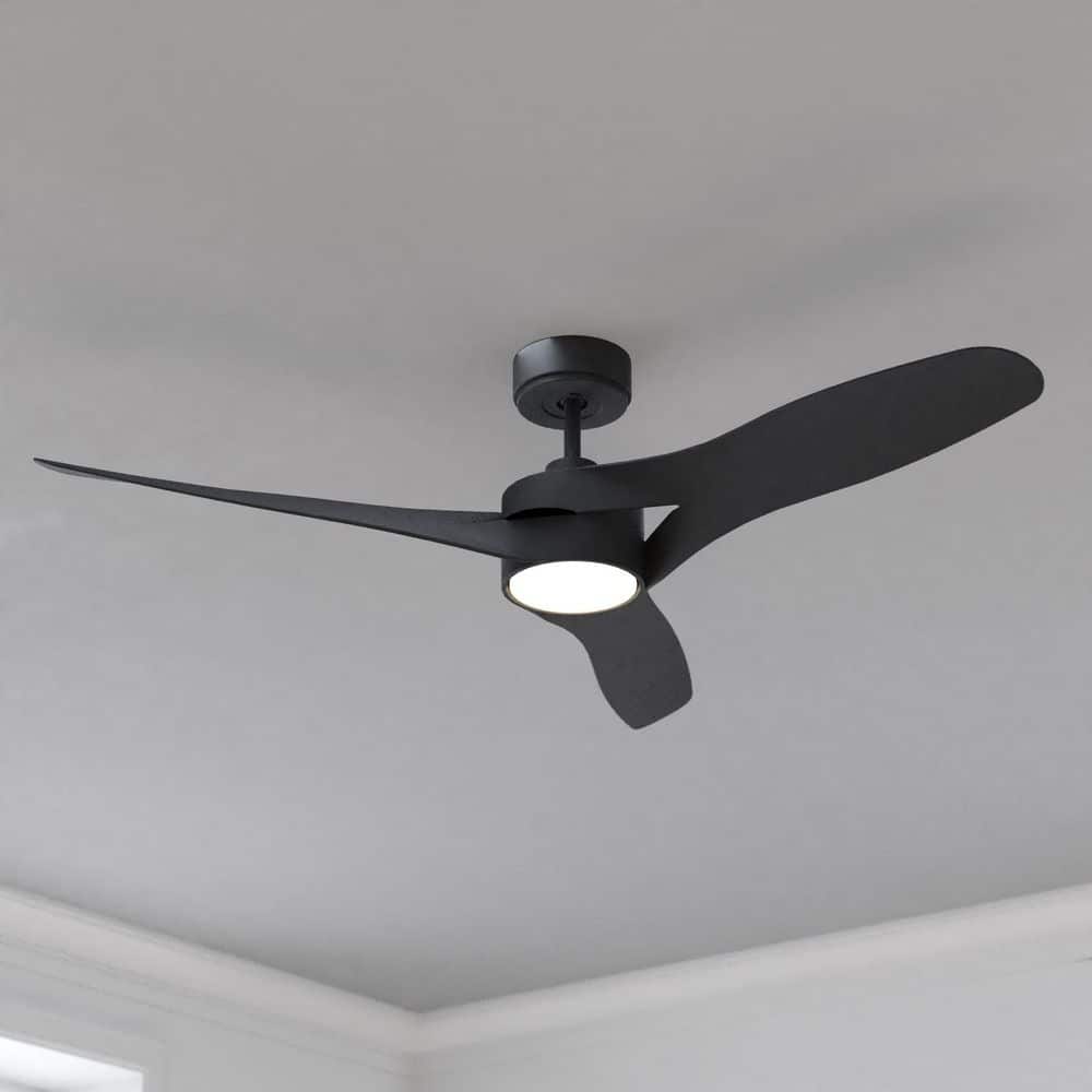 Winnetka 52 in. Black Black Blades, Contemporary Ceiling Fan with Integrated LED Light Kit Included Remote Control price history on PriceWatchPro