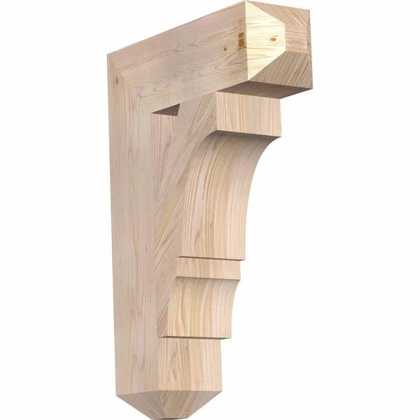 Ekena Millwork 5.5 in. x 28 in. x 20 in. Douglas Fir Balboa Craftsman Smooth Bracket