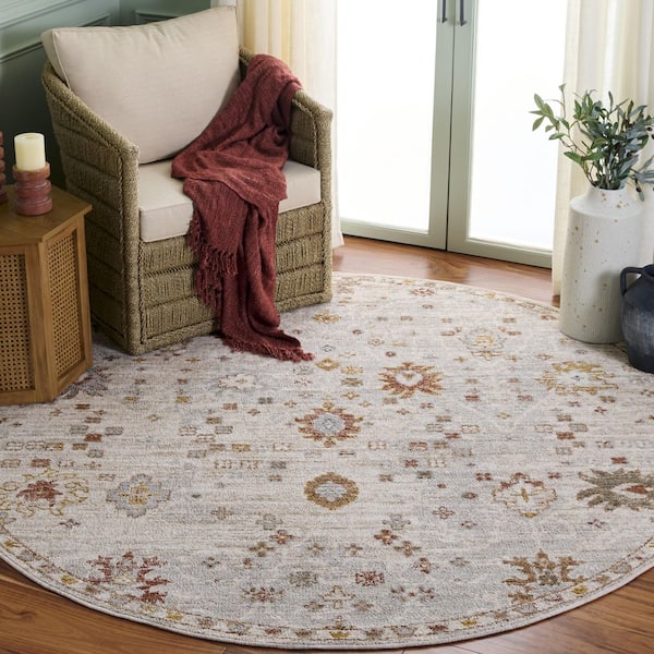 SAFAVIEH Vintage Rosewood 6 ft. x 6 ft. Ivory/Gray Rust Persian VTR504A ...
