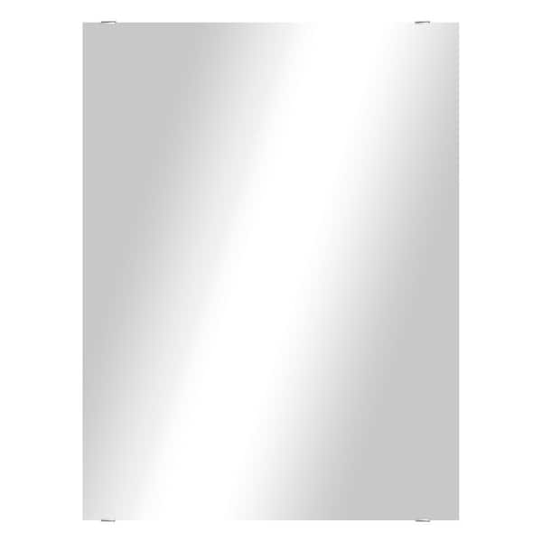 Unbranded Modern Rustic (30.5in. H x 54in. W) Frameless Rectangular Wall Mirror with Chrome Square Clips