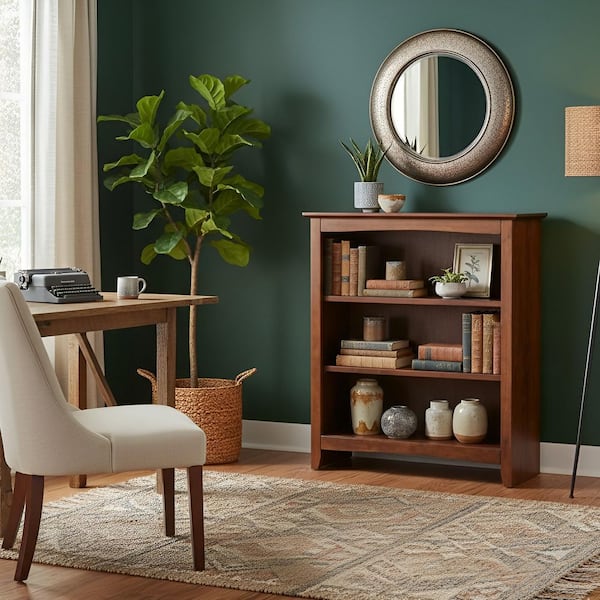 International Concepts 36 in. Espresso Wood 3-shelf Standard Bookcase with Adjustable Shelves