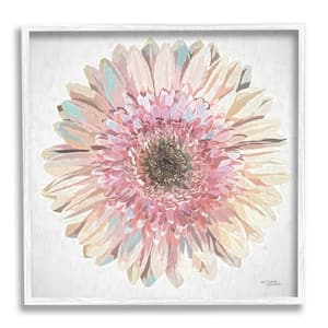 Round Daisy Petal Design Flower Blossom Illustration Design By Michele Norman Framed Nature Art Print 17 in. x 17 in.
