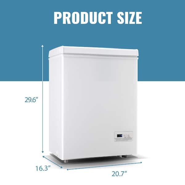 HOMLUX 3.5 cu.ft Manual Defrost Mini Upright Freezer in White with