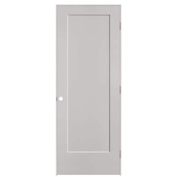 Masonite 30 in. x 80 in. 1-Panel Lincoln Park Left-Hand Hollow Core Silver Bullet Molded Composite Single Prehung Interior Door