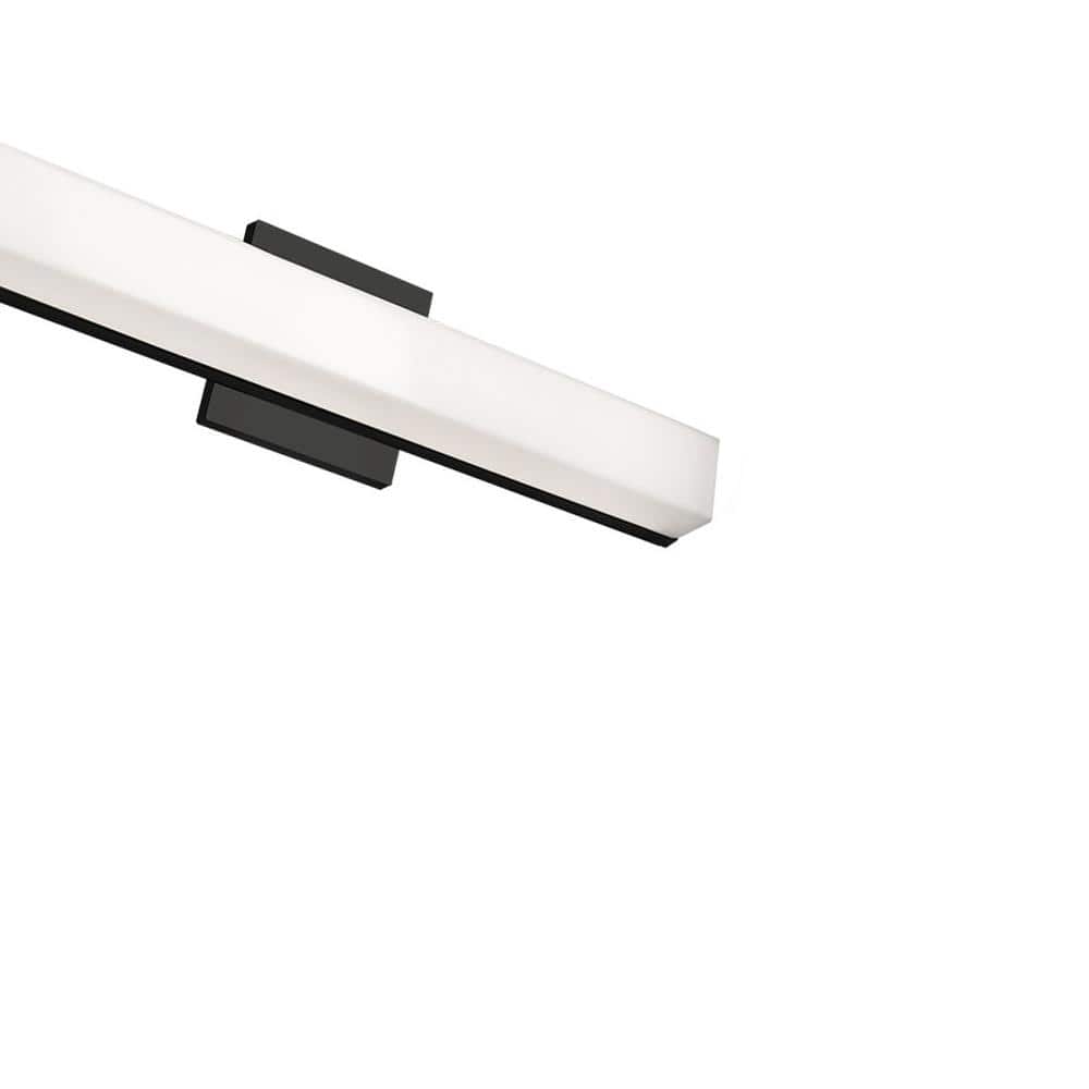 Sleek Black LED Bath Bar with Dimmable Rectangular Diffuser