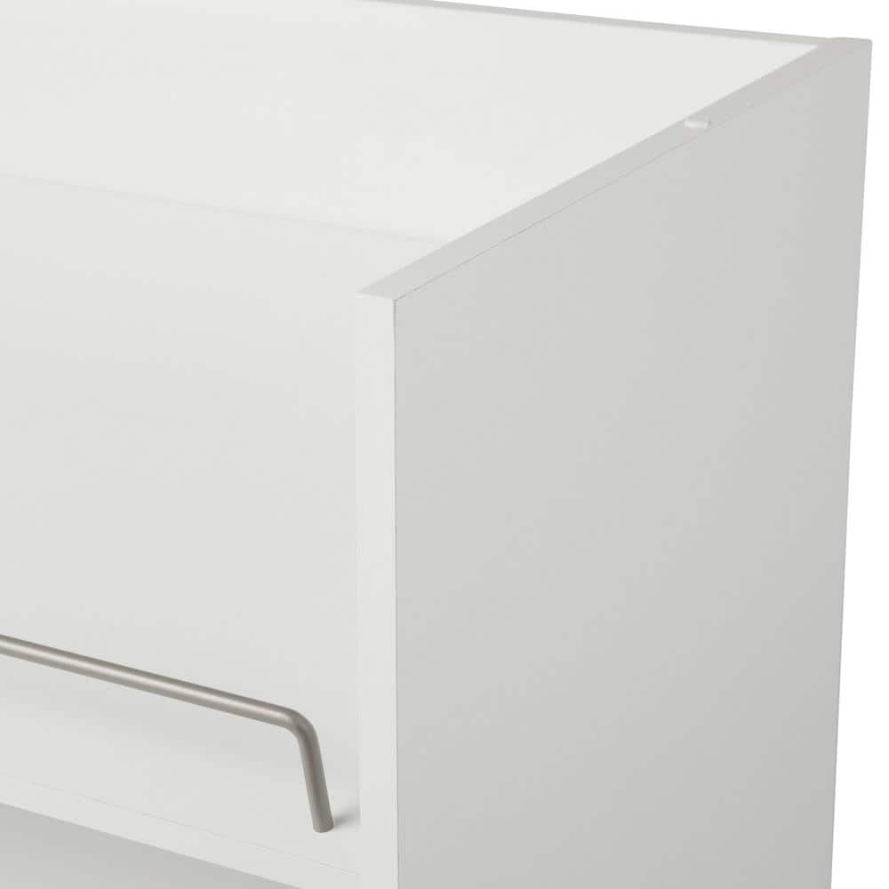 White Stackable 3-Shelf Wood Shoe Organizer