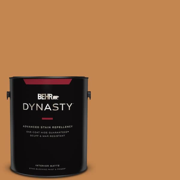 BEHR DYNASTY 1 gal. #PPU4-03 Butter Rum Matte Interior Stain-Blocking Paint & Primer
