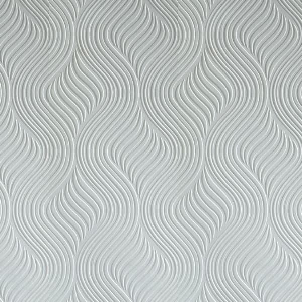 Graham & Brown White Vinyl Non-Pasted Moisture Resistant Wallpaper Roll (Covers 56 Sq. Ft.)