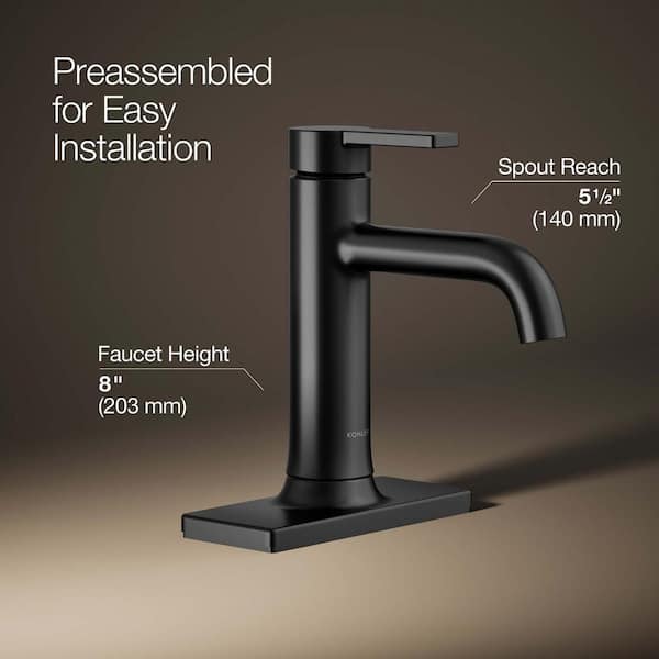 KOHLER Venza Single-Handle Single-Hole Bathroom Faucet in Matte