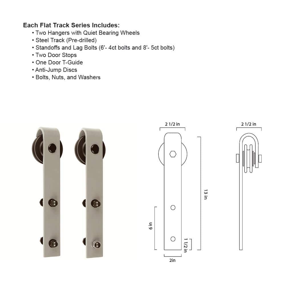Delaney Black Barn Door Hardware Kit with 8' Track