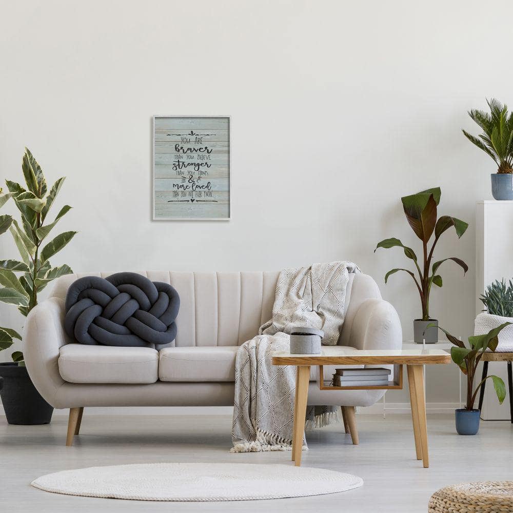 16" x 20" Gray and White Abstract Canvas Print with Ebony Frame