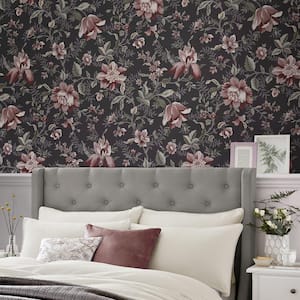 Edita's Garden Charcoal Grey Removable Wallpaper