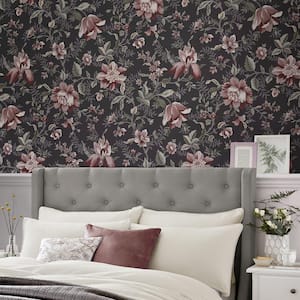 Edita's Garden Charcoal Grey Removable Wallpaper Sample